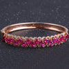 New 18K Rose Gold Concise Bracelets for Women and Bangles With Natural Ruby Luxury Bangle Fine Jewelry For Women