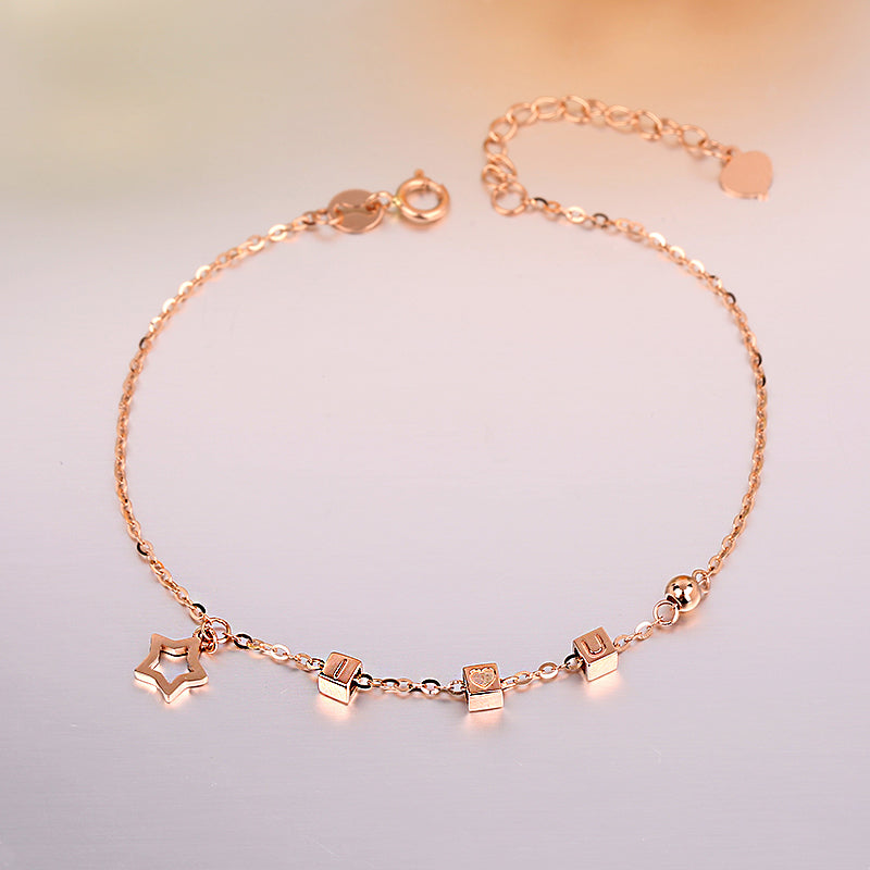 New Hot Sale Fashion Star Charm Bracelets 18K Rose Gold Lover best friend Charms Adjustable Bracelets Jewelry for women