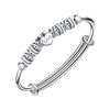 Wholesale 990 Fine Silver Bangle Bracelet Silver Fashion Jewelry Adjustable Heart Charms Bracelets Jewellery