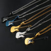 Rock Electric Guitar Pendant Necklaces Stainless Steel Hip Hop Jewelry Accessory For Women Men