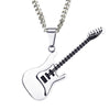 Rock Electric Guitar Pendant Necklaces Stainless Steel Hip Hop Jewelry Accessory For Women Men