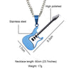 Rock Electric Guitar Pendant Necklaces Stainless Steel Hip Hop Jewelry Accessory For Women Men