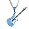 Rock Electric Guitar Pendant Necklaces Stainless Steel Hip Hop Jewelry Accessory For Women Men