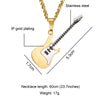 Rock Electric Guitar Pendant Necklaces Stainless Steel Hip Hop Jewelry Accessory For Women Men