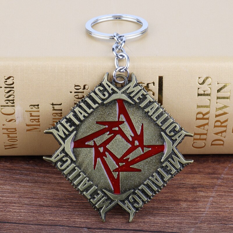 Rock Music Band Key Chain Metallicas-Letter Metal Alloy Key Ring  Trendy Keyring Llavero Car Keychain Accessories
