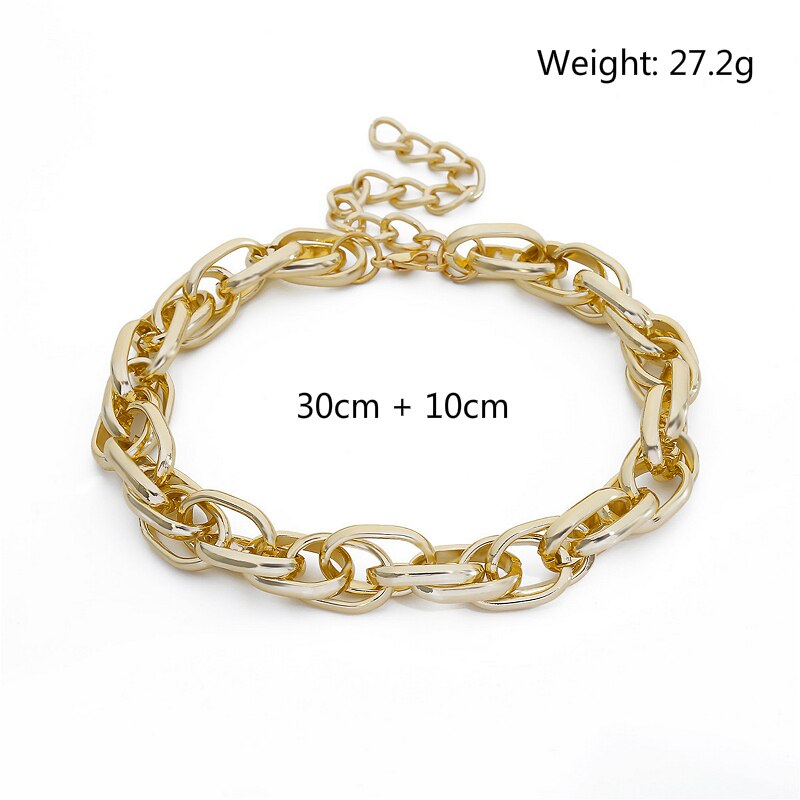 Rock Punk Necklace For Women Trendy Collar Gold Color Statement Thick Chain Choker Necklace Jewelry Gift
