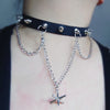 Rock Punk Small Bell  Rivet PU Leather Girl Party Necklace