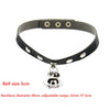 Rock Punk Small Bell  Rivet PU Leather Girl Party Necklace