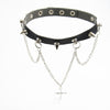 Rock Punk Small Bell  Rivet PU Leather Girl Party Necklace