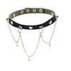 Rock Punk Small Bell  Rivet PU Leather Girl Party Necklace