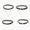 Rock Punk Small Bell  Rivet PU Leather Girl Party Necklace