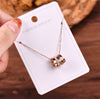 Roman Numerals Titanium Steel Women's Necklace Colorless Rose Gold Three Circle Crystal Zircon Wedding Necklace