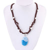 Romance Blue Stone Luminous Pendant Necklaces Polynesia Ocean Princess Moana Rope Chain Necklace Women Female Jewelry