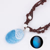 Romance Blue Stone Luminous Pendant Necklaces Polynesia Ocean Princess Moana Rope Chain Necklace Women Female Jewelry