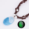 Romance Blue Stone Luminous Pendant Necklaces Polynesia Ocean Princess Moana Rope Chain Necklace Women Female Jewelry