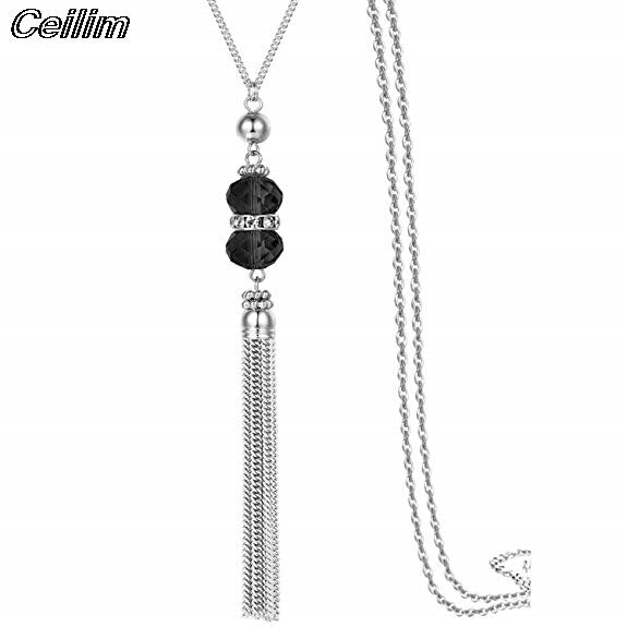 Romanic Blue Crystal Ballet Dance Girl Pendant Necklace Ballerina Classic Color Link Chain Pendant Necklaces Jewelry Girl Gifts