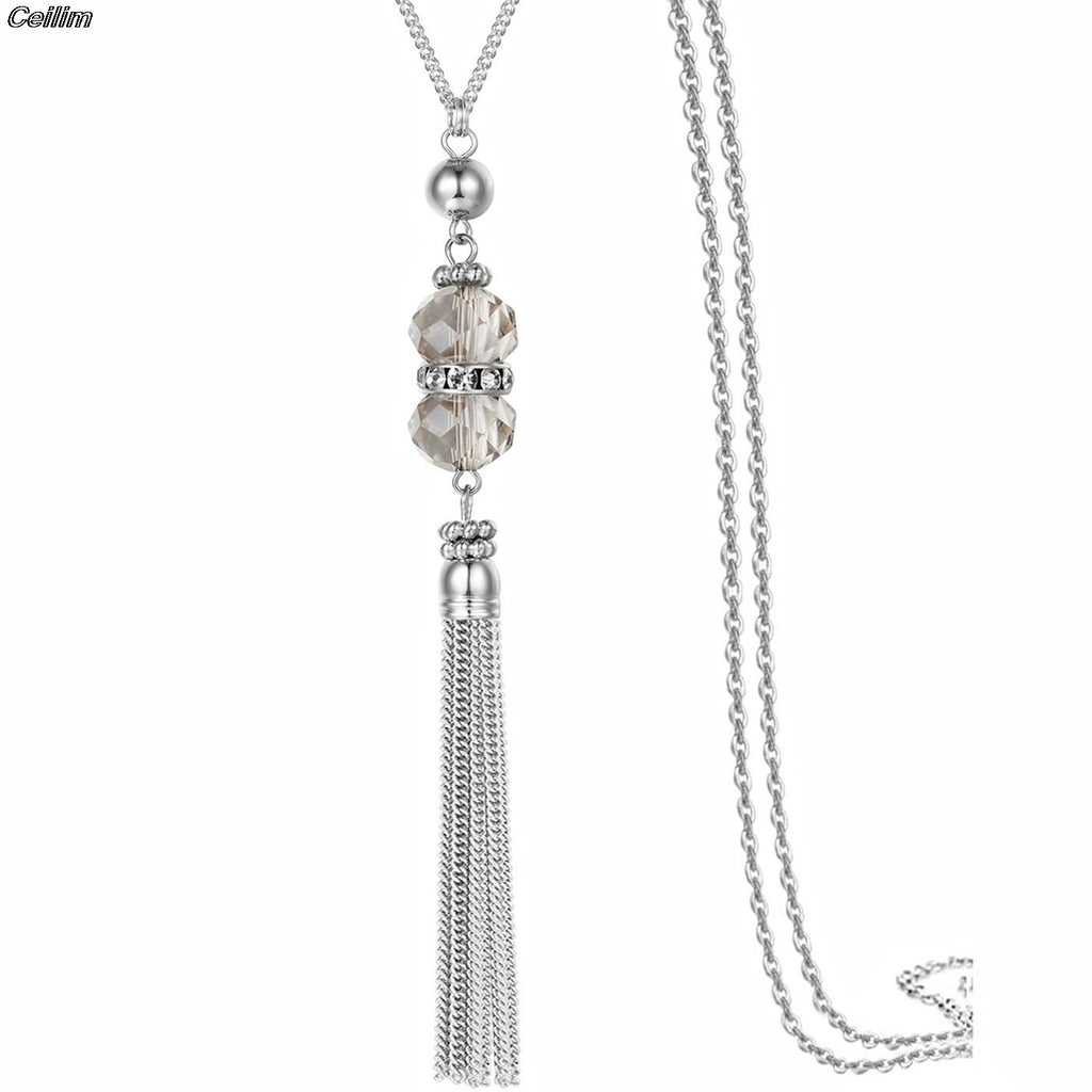 Romanic Blue Crystal Ballet Dance Girl Pendant Necklace Ballerina Classic Color Link Chain Pendant Necklaces Jewelry Girl Gifts