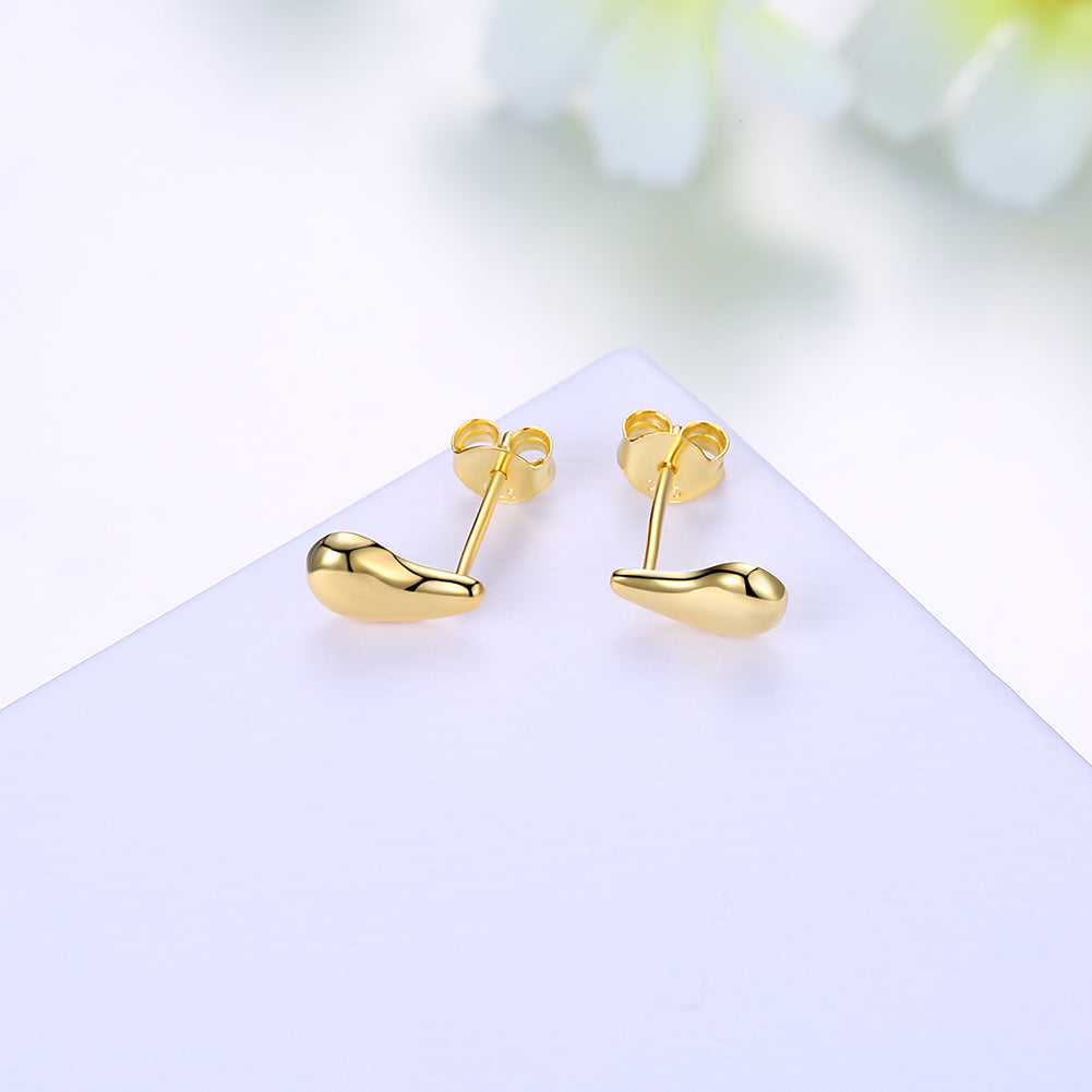 Romantic 925 Sterling Silver Petite WaterDrop 3 Colors Push-back Female Small Stud Earrings Fine Jewelry Christmas Gift