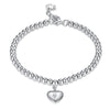 Romantic Authentic 925 Sterling Silver Bracelets With Heart Charm For Women Anniversary Birthd Fine Jewelry Gift HA29A