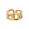Romantic Cuban Chain Rings For Women Female Gold Plated Opening Stainless Steel Ring 2023 Trend Couple Wedding Jewerly anillos