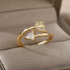 Romantic Cupid's Arrow Rings For Women Stainless Steel Open Adjustable Finger Ring Zircon Couple Wedding Jewelry anillos mujer