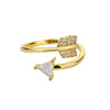 Romantic Cupid's Arrow Rings For Women Stainless Steel Open Adjustable Finger Ring Zircon Couple Wedding Jewelry anillos mujer