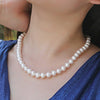 Romantic Elegant White 8 mm Diameter Pearl Necklace for Women Men Girls Teens Wedding Banquet Necklaces 2021 Trend