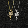Romantic Gifts Flamingo Necklace For Women Wedding Jewelry Stainless Steel Chain In Gold Silver Color Crystal Choker Necklace