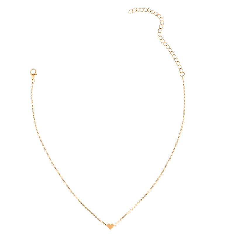 Romantic Heart Charm Necklace Gold Color Link Chain Necklace & Pendant Fashion Chokers Necklace for Women Collar Jewelry Gift