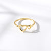 Romantic Hollow Out Two Heart Rings For Women Girls Opening Toe Ring Anillos Mujer Wedding Couple Gift BFF Jewelry Accessories