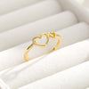 Romantic Hollow Out Two Heart Rings For Women Girls Opening Toe Ring Anillos Mujer Wedding Couple Gift BFF Jewelry Accessories
