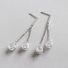 Romantic Long Drop Dangle 925 Sterling Silver Earrings for Women Zircon Water Drop Earrings Party Wedding Jewelry Gifts
