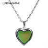 Romantic Photo frame Mood Love Heart Crystal Pendant Chain Necklace Temperature Change Color Emotion Feeling Necklaces