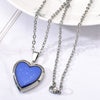 Romantic Photo frame Mood Love Heart Crystal Pendant Chain Necklace Temperature Change Color Emotion Feeling Necklaces