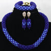Romantic Purple Chunky Wedding Bridal Necklace Jewelry Set Nigerian Women African Party Costume Jewelry Bridesmaid Gift QW723