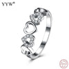 Romantic Ring For Women Authentic 925 100% Solid Sterling Silver Forever Love Heart Finger Ring Fine Jewelry