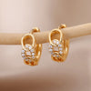 Romantic Zircon Hoop Earrings For Women Stainless Steel Gold Color Earrings 2023 Trend Korean Jewerly pendientes mujer