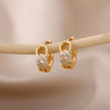 Romantic Zircon Hoop Earrings For Women Stainless Steel Gold Color Earrings 2023 Trend Korean Jewerly pendientes mujer