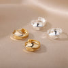 Romantic Zircon Hoop Earrings For Women Stainless Steel Gold Color Earrings 2023 Trend Korean Jewerly pendientes mujer