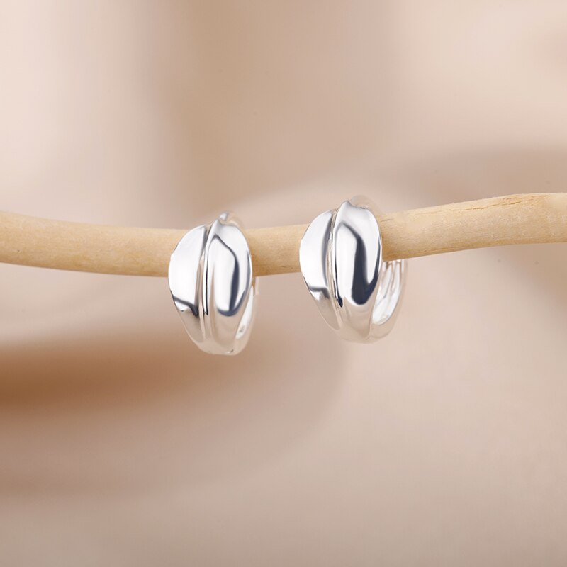 Romantic Zircon Hoop Earrings For Women Stainless Steel Gold Color Earrings 2023 Trend Korean Jewerly pendientes mujer