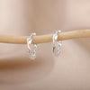 Romantic Zircon Hoop Earrings For Women Stainless Steel Gold Color Earrings 2023 Trend Korean Jewerly pendientes mujer