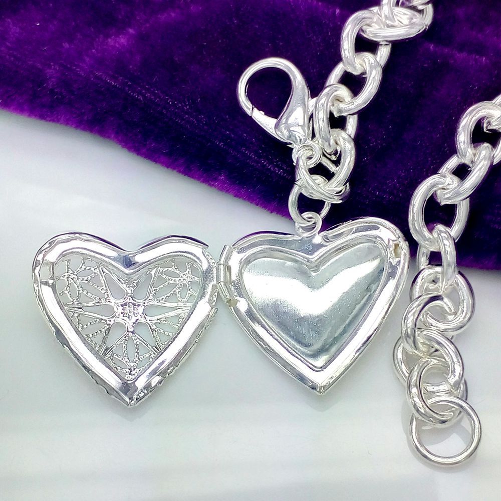 Romantic heart Photo frame pattern 925 sterling silver Bracelet for woman fine jewelry wedding accessories party gifts