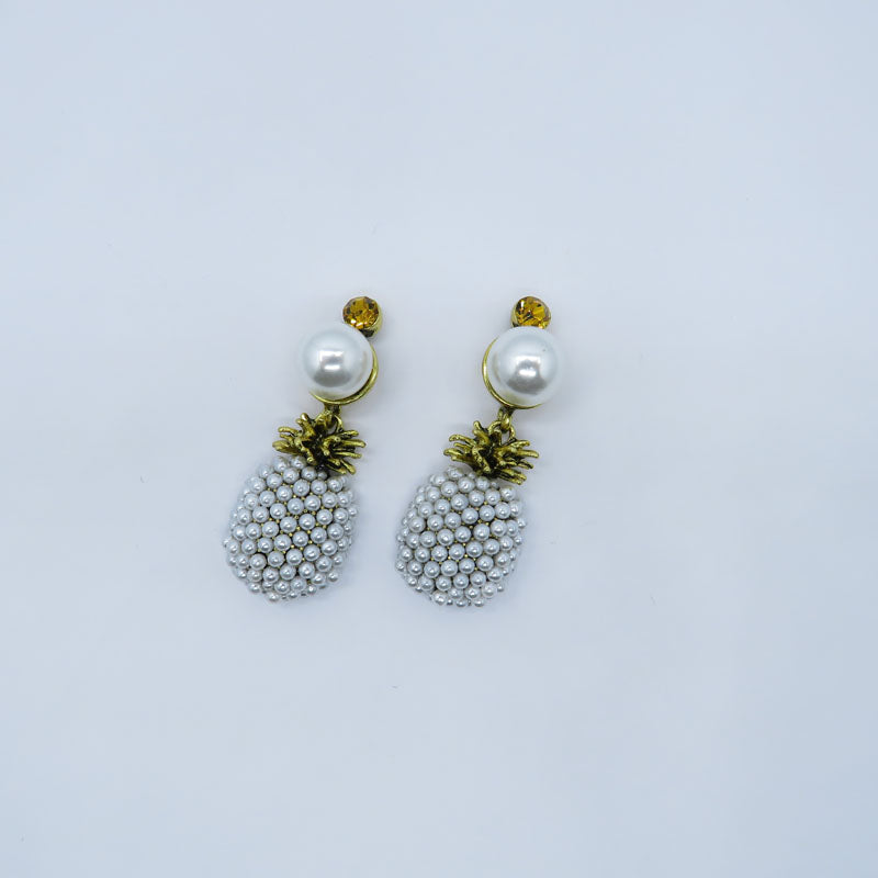 Design Baroque Vintage Pearl pineapple rings for women fashion jewelry gold statement rings Fruit bijoux