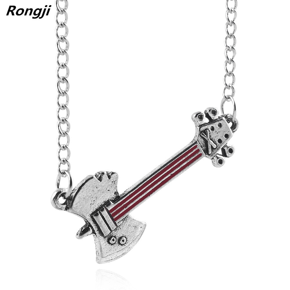 Rongji jewelry Adventure Times  Marceline Axe Bass necklace pendant Mountain charms cosplay men and women zinc alloy