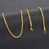 Rope Chain Punk Hip Hop Long Choker Necklaces For Women Men Stainless Steel Gold Silver Color Chunky Collar Rope Chain Jewelry