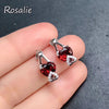 Rosalie,100% natural red mozambique garnet gemstone earring in 925 sterling silver fine jewelry for girls as best gift with box