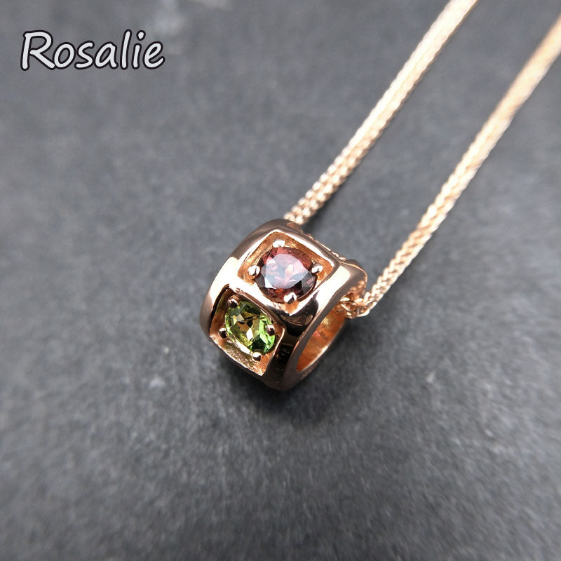 Rosalie,2020 new Fashion Natural Tourmaline Ball pendant with chain in 925 sterling silver for fashion girls with jewelry box