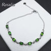 Rosalie,925 sterling silver Bracelet with natural russia chrome diopside ov4*6 3ct real gemstone jewelry for girls fashion gift