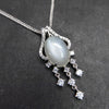Rosalie,925 sterling silver romantic natural white moonstone pendant necklace for girls women birthd party nice gift