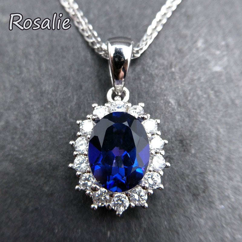 Rosalie,Diana design pendant necklace with natural coated topaz oval 7*9 2ct gemstone fine jewelry classic design for women